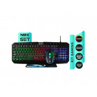Kit Gamer Nbx Teclado Rgb, Mouse Y Mousepad Inalámbrico