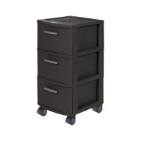 Cajonero 3 Niveles Infinity Rattán Wengue Mq Qrubber