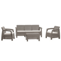 Juego De Sala Ferrara Elegance 4 Piezas Taupe Mq