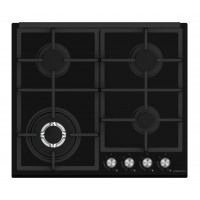 Anafe a gas 60 cm 4 hornallas base negra