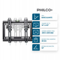 Soporte para Tv Basculante de 14 a 43 Pulgadas Philco