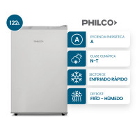 Heladera Philco Bajo Mesada Cíclica 122L Plata- PHBM0132P2