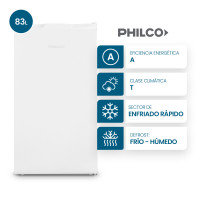 Heladera Bajo Mesada Philco 83L Blanca