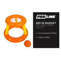 Aro De Basquet Proline Inflable Para Pileta Y Cesped Amarillo