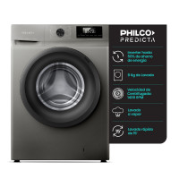 Lavarropas Carga Frontal Philco 8kg Inverter 1400 RPM Plateado