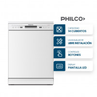 Lavavajillas 14 Cubiertos Blanco Philco