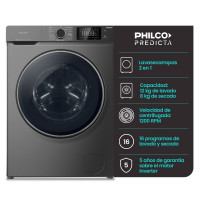 Lavasecarropas Predicta Carga Frontal 12Kg Dark Grey Philco