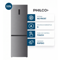 HELADERA COMBI NO FROST 339 L INOX PHILCO - PHNC382XT