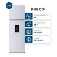 Heladera Philco Top Mount con Dispenser No Frost 281L Blanca - PHNT267BD2