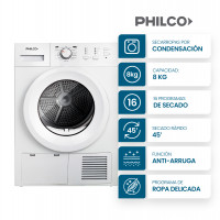 Secarropas por Condensación 8kg de carga Philco