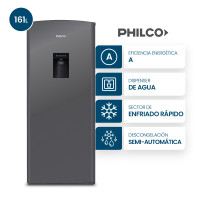 Heladera Philco One Door Cíclica con Dispenser 161L Plata - PHSD179PD2