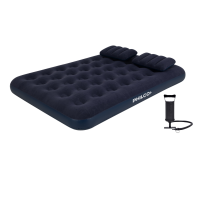 Colchon Inflable Philco 2 Plazas Con Inflador Camping 191x137x22 Cm Azul + 2 Almohadas