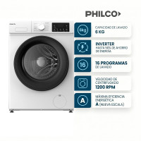 Lavarropas 6kg Carga Frontal Philco Inverter