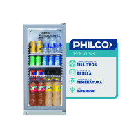 Exhibidora Vertical 115 litros Blanca Philco
