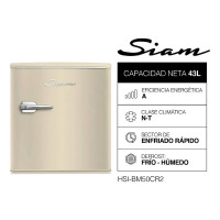 Heladera Siam Bajo Mesada Retro 43 Lts Crema Cycle Defrost