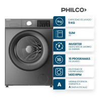 Lavarropas Philco 11 Kg Carga Frontal Inverter Grey