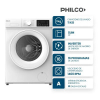 Lavarropas Philco 11 Kg Carga Frontal Inverter Blanco