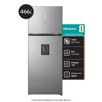 Heladera No Frost Hisense 466L Inverter Dispenser Inox