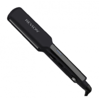 Planchita De Pelo Revlon Placas Anchas Cerámica Color Negro