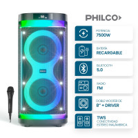 Torre de Sonido 7500W Función Karaoke Philco