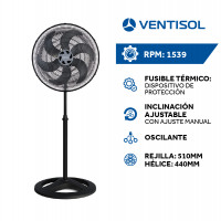 Ventilador de Pie Ventisol 18" 135W Negro
