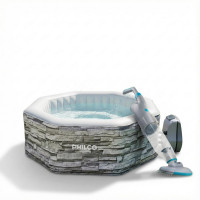 Combo Philco Hidromasaje Infable 800 L Con Barrefondo Inalámbrico